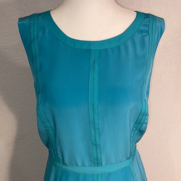 Talbots Turquoise Silk Dress - Picture 5 of 12